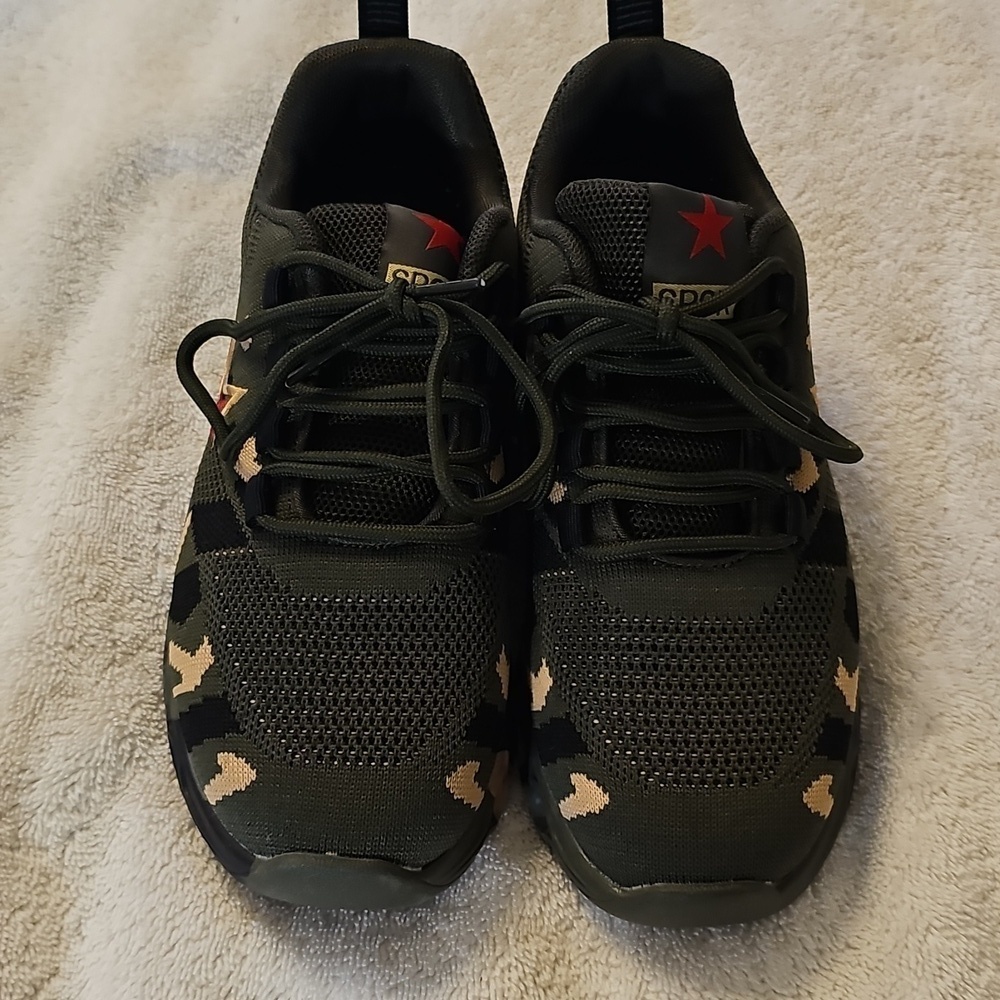 NEW Women's Camouflage Lace Up Mesh Upper Outdoor Sneakers Army Green 6.5 - Picture 6 of 12